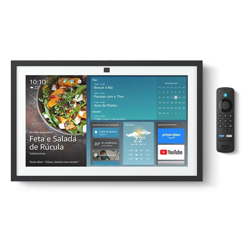 Echo Show 15 | Smart display Full HD de 15,6” com Alexa, experiência Fire TV e controle remoto por voz