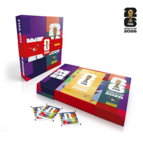Copa do Mundo 2026 Box Premium Janela com 1 Álbum Capa Dura Ouro + 60 Envelopes de Figurinhas FIFA WORLD CUP 2026™
