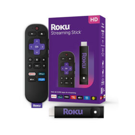 Roku Streaming Stick HD | Dispositivo de streaming para TV com controle remoto por comando de voz compatível com Alexa, Siri e Google